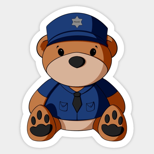 Police Teddy Bear Sticker by Alisha Ober Designs